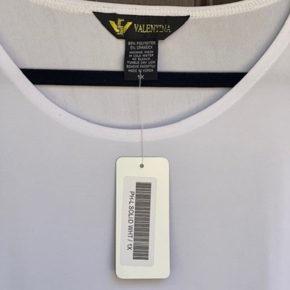 NWT Valentina white 3/4 sleeve top size 1X - Picture 6 of 6